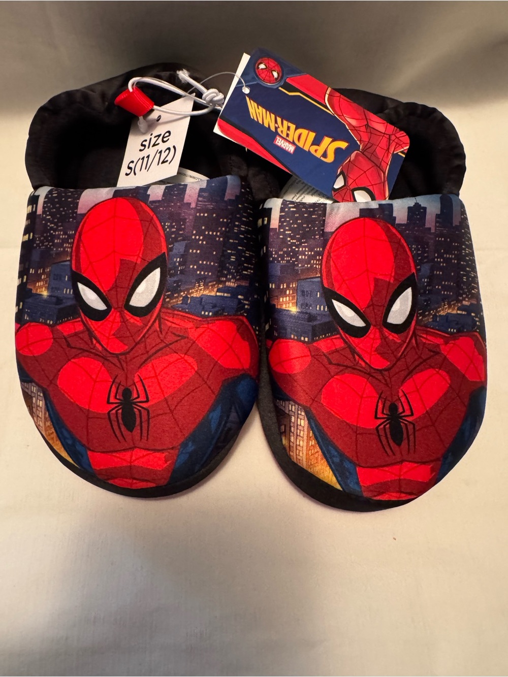 Marvel Spider-Man Kids Cozy Plush Slippers House Shoes Size 11/12